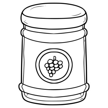 Üzüm reçeli çizimi el çizimi taslak vektörü