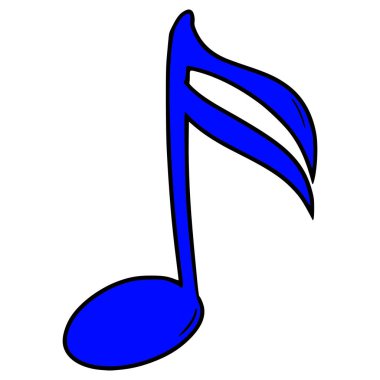 Yarı quaver müzik işareti çizim el izole vektörü