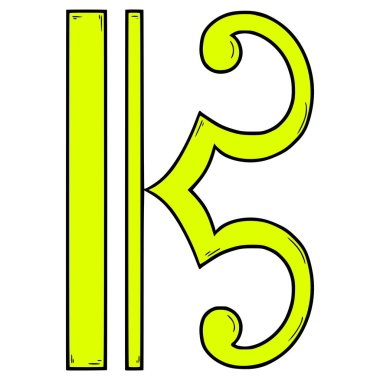 alto clef illüstrasyon el çizimi izole vektör