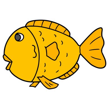 balık çizimi el izole vektörü