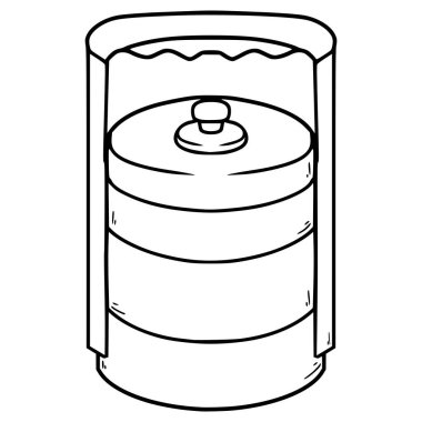 tiffin illüstrasyon el çizimi ana hat vektörü
