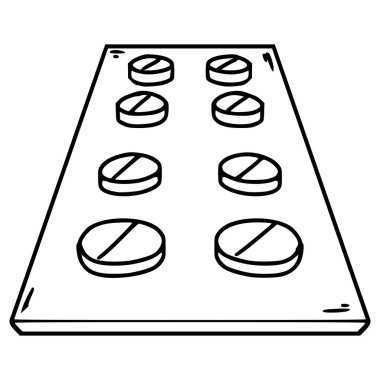 Kabarcık paketi çizimi el çizimi ana hat vektörü