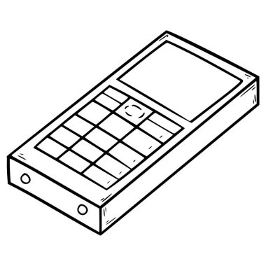 Eski telefon çizimi el çizimi ana hat vektörü