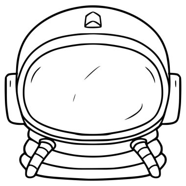 astronot çizimi el çizimi ana hat vektörü