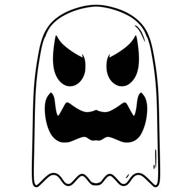 hayalet illüstrasyon el çizimi ana hat vektörü