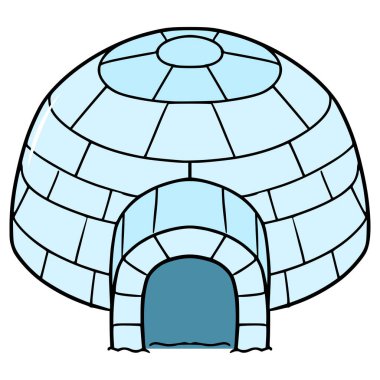 igloo illüstrasyon el çizimi izole vektör