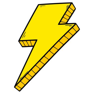 yıldırım çizimi el izole vektörü