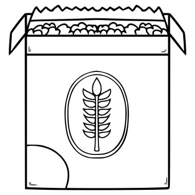 gevrek kutusu çizimi el çizimi ana hat vektörü