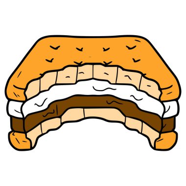 s 'more get bite illustration hand drew isolated vector