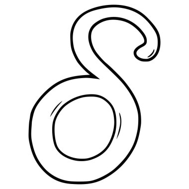 delta sembolü el çizimi ana hat vektörü