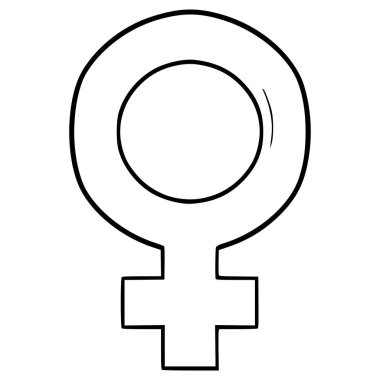 kadın sembolü el çizimi ana hat vektörü