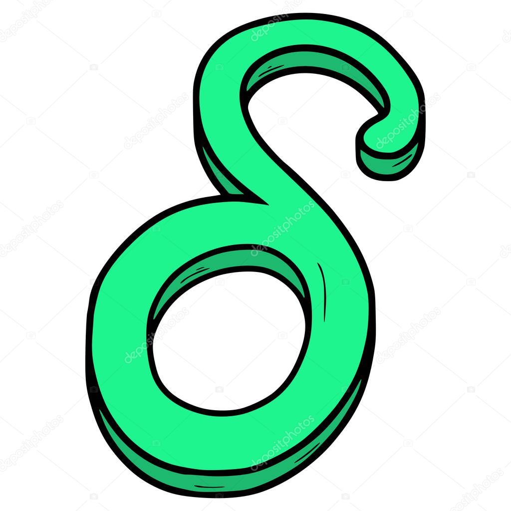 Delta symbol illustration hand drawn isolated vector
