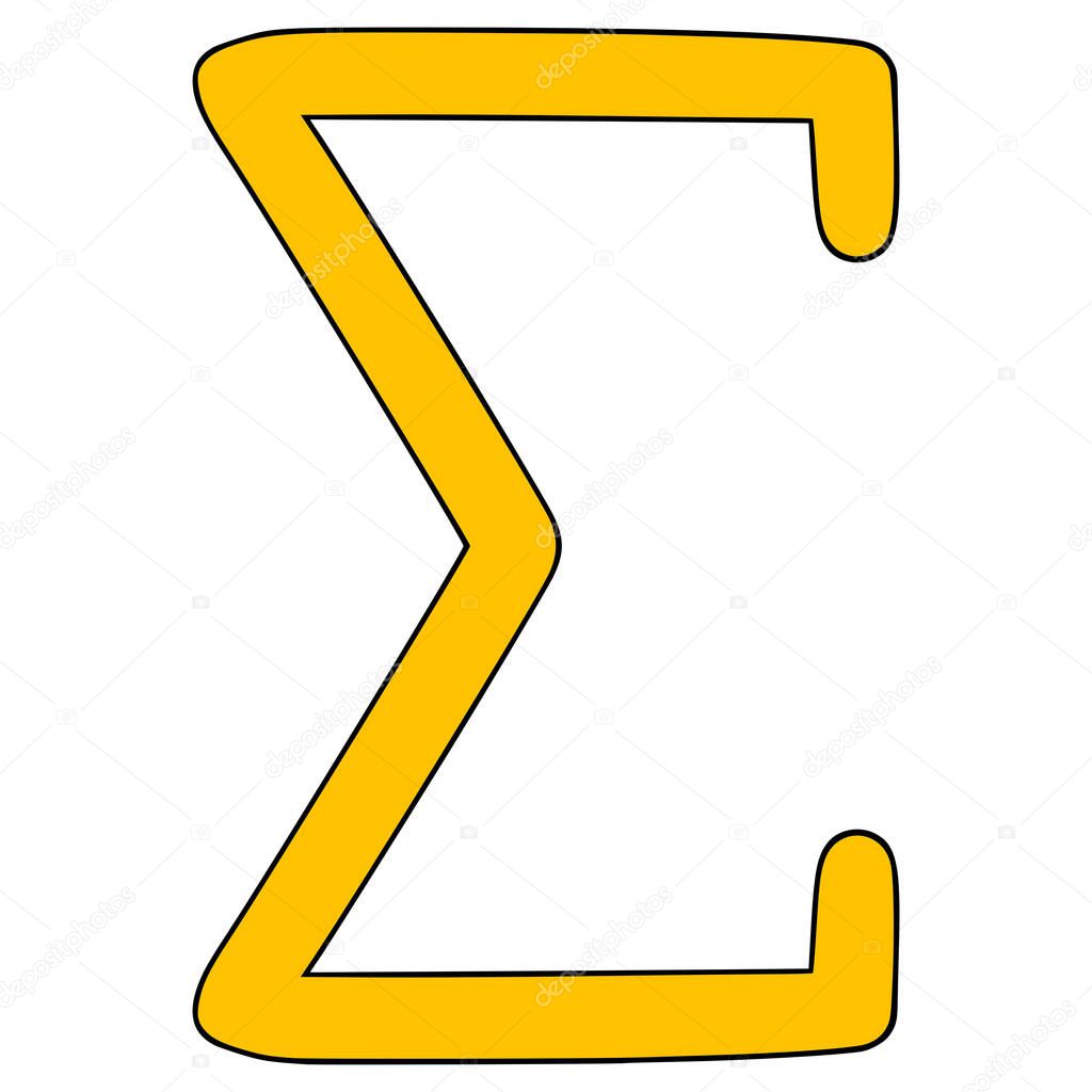 Doodle sigma symbol illustration hand drawn isolated vector