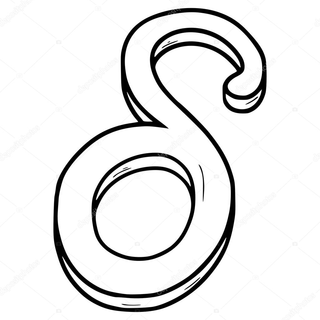 Delta symbol illustration hand drawn outline vector