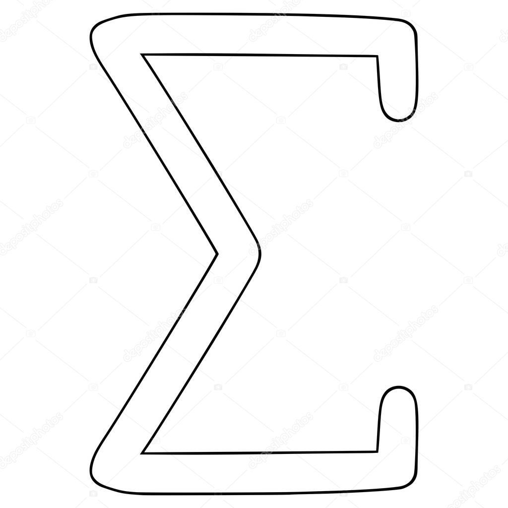 Doodle sigma symbol illustration hand drawn outline vector