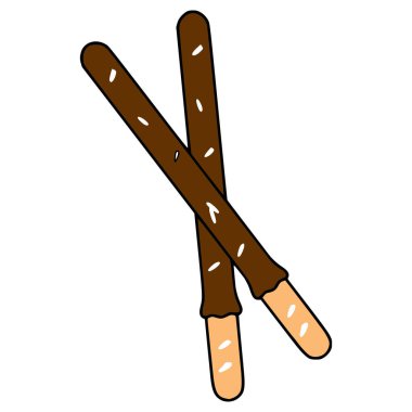 Çukulata çubuğu çizimi el izole vektörü