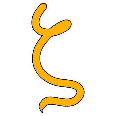 doodle zeta sembolü el çizimi izole vektör