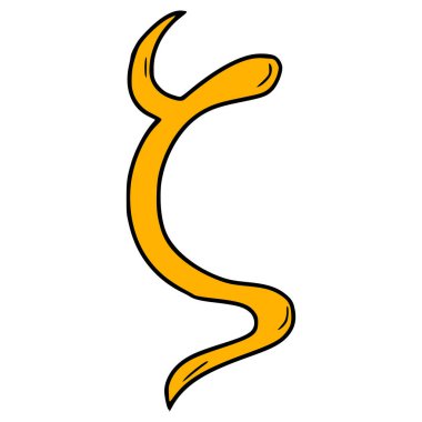 zeta sembolü çizim el izole vektörü