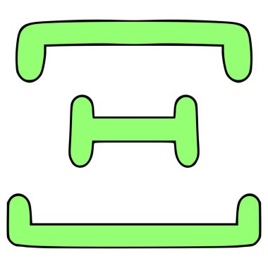 doodle xi veya ksi sembolü el çizimi izole vektör