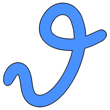 doodle teta sembolü çizim el izole vektörü