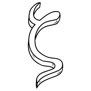 zeta sembolü el çizimi ana hat vektörü