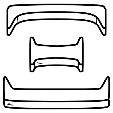 xi veya ksi sembolü el çizimi ana hatlı vektör
