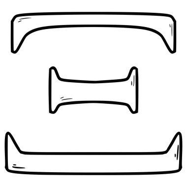 xi veya ksi sembolü el çizimi ana hatlı vektör