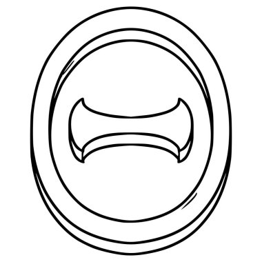 Teta sembolü el çizimi ana hat vektörü