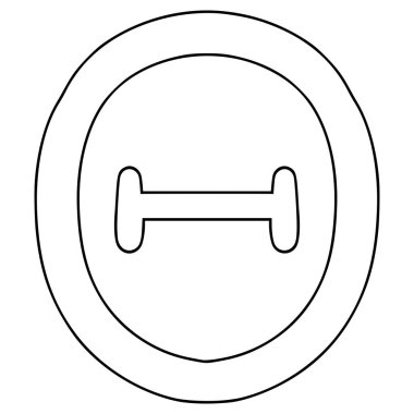 Teta sembolü el çizimi ana hat vektörü