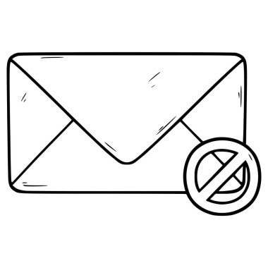engellenmiş posta illüstrasyon el çizimi ana hat vektörü