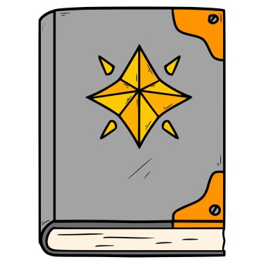 Sihirli kitap illüstrasyonu el çizimi izole vektör