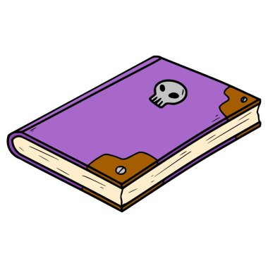 Lanet kitabı illüstrasyon el çizimi izole vektör