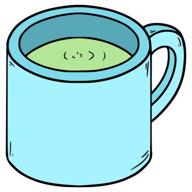 çay falı çizimi el izole edilmiş vektör