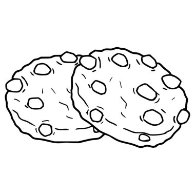 Çerez çizimi el çizimi ana hat vektörü