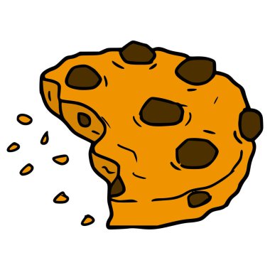 Kurabiye resimli el izole edilmiş vektörü ısırır