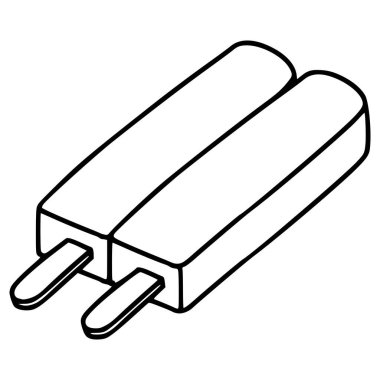 çift popsicle illüstrasyon el çizimi ana hatlı vektör