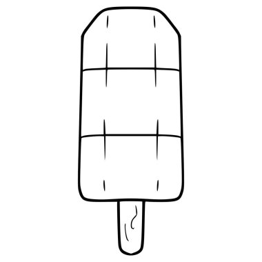 Popsicle illüstrasyon el çizimi ana hat vektörü