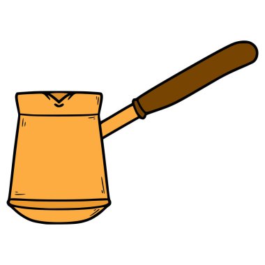 Türkçe kahve demliği illüstrasyonu el çizimi izole vektör