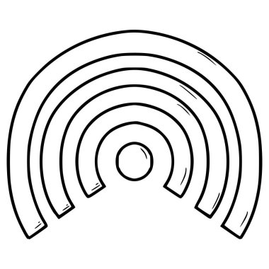 Sıcak nokta illüstrasyon el çizimi ana hat vektörü