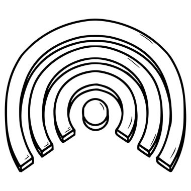 Sıcak nokta illüstrasyon el çizimi ana hat vektörü