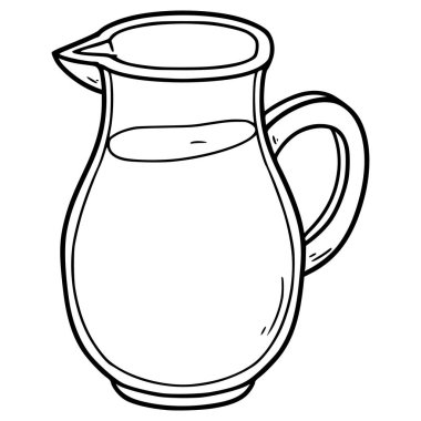 sürahi illüstrasyon el çizimi ana hat vektörü