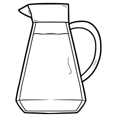 sürahi illüstrasyon el çizimi ana hat vektörü