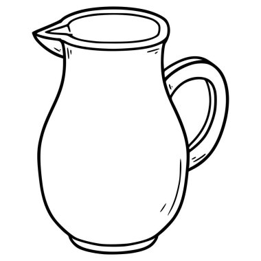 sürahi illüstrasyon el çizimi ana hat vektörü