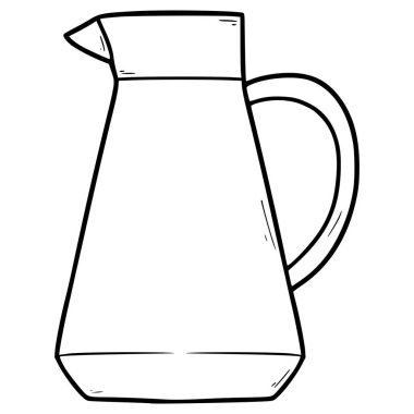 sürahi illüstrasyon el çizimi ana hat vektörü