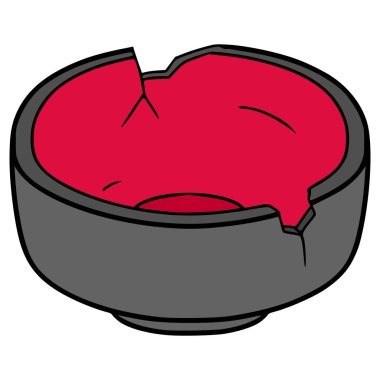 Kırık kâse çizimi elle izole edilmiş vektör