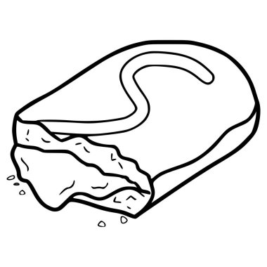 Isırılmış ekin çizimi el çizimi ana hatlı vektör