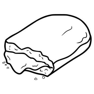 Isırılmış ekin çizimi el çizimi ana hatlı vektör