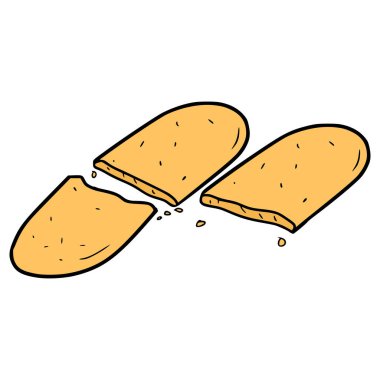 kedi dili kurabiyeleri çizim elle izole edilmiş vektör