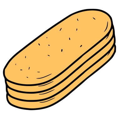 kedi dili kurabiyeleri çizim elle izole edilmiş vektör