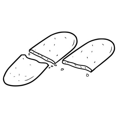 kedi dili kurabiyeleri çizim el çizimi ana hat vektörü